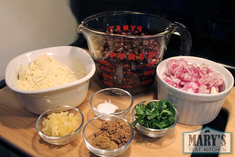 Ingredients for black bean falafels