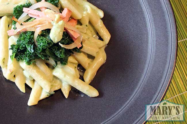 avocado vegan alfredo sauce penne