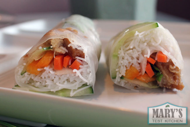 vietnamese salad rolls with faux chicken