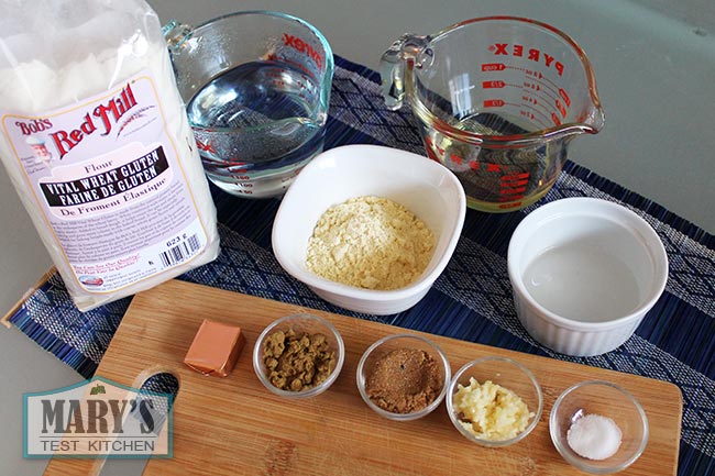 Ingredients for vegan chinese five spice seitan