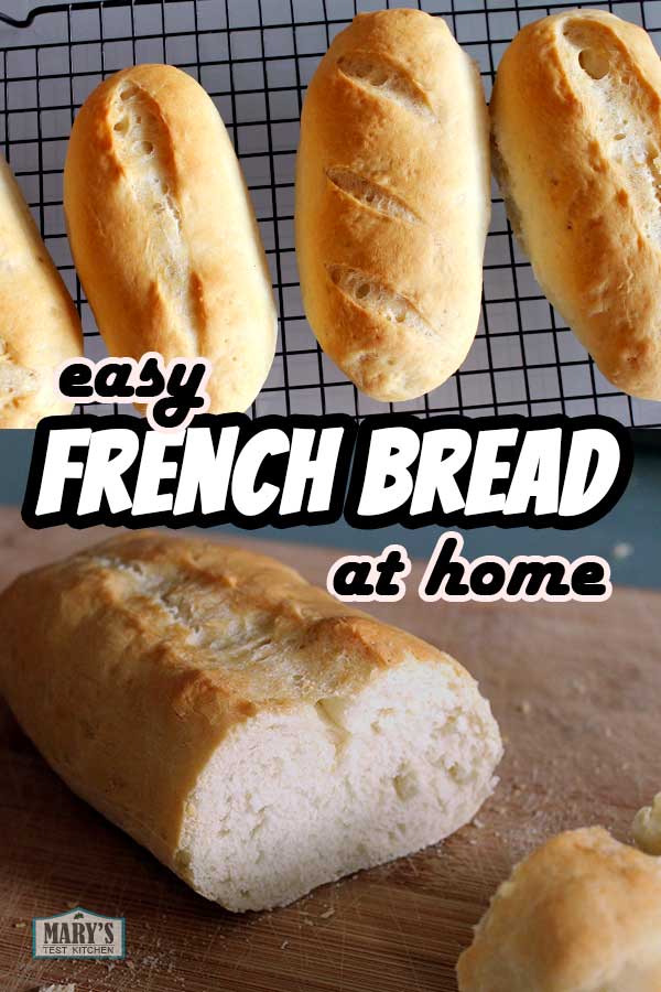 Pin this: Easy French Bread at Home easy vegan french bread