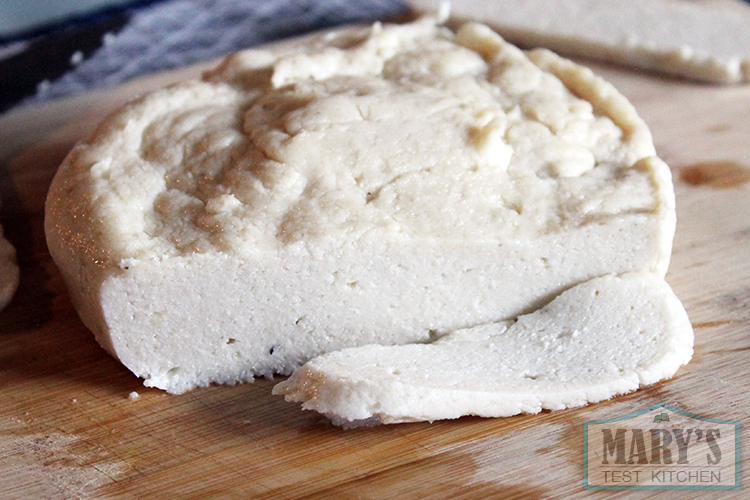 vegan garlic mozzarella block