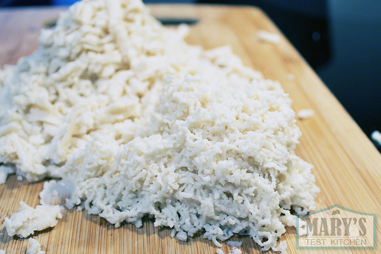 Grated Mozzarella that uses this cultured cashew cheese as a base.