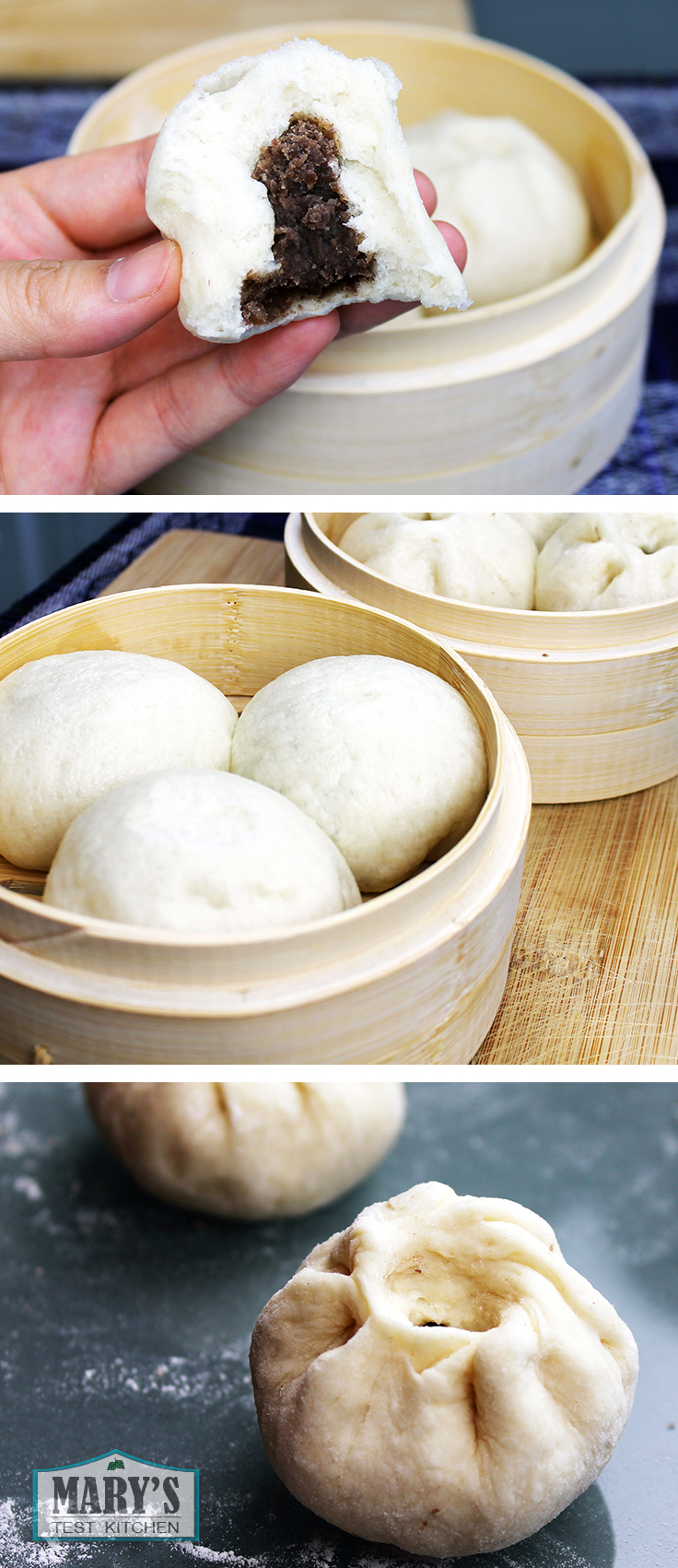 pin-red-bean-paste-chinese-steamed-buns