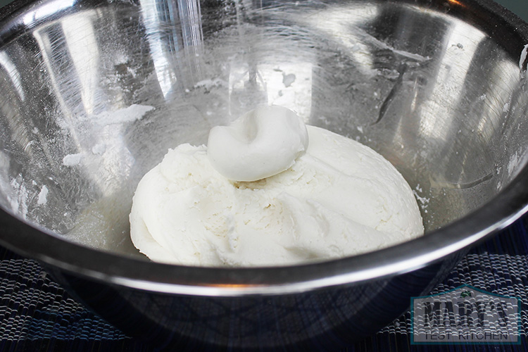 The dough is simply two parts rice flour to one part water.