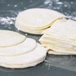 round and square dumpling wrappers for gyoza or wontons