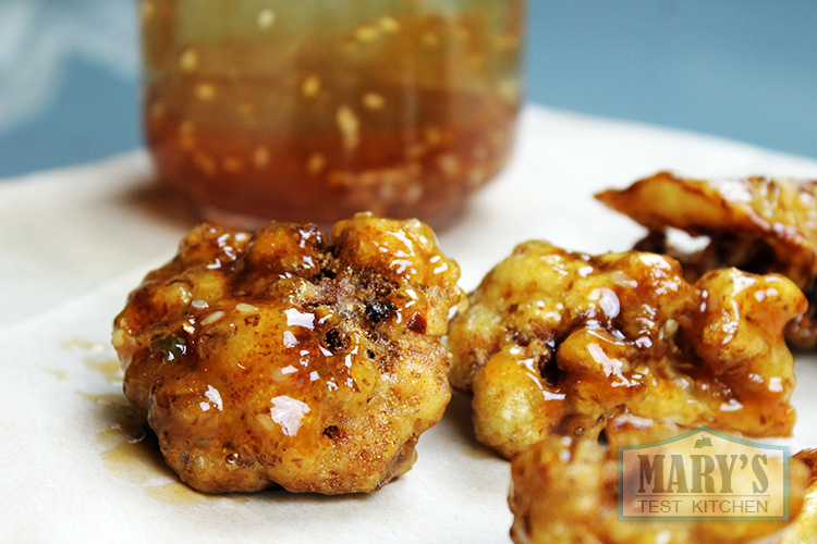 Vegan Beer-Battered Cauliflower tossed with Vegan Honey Garlic Sesame Sauce