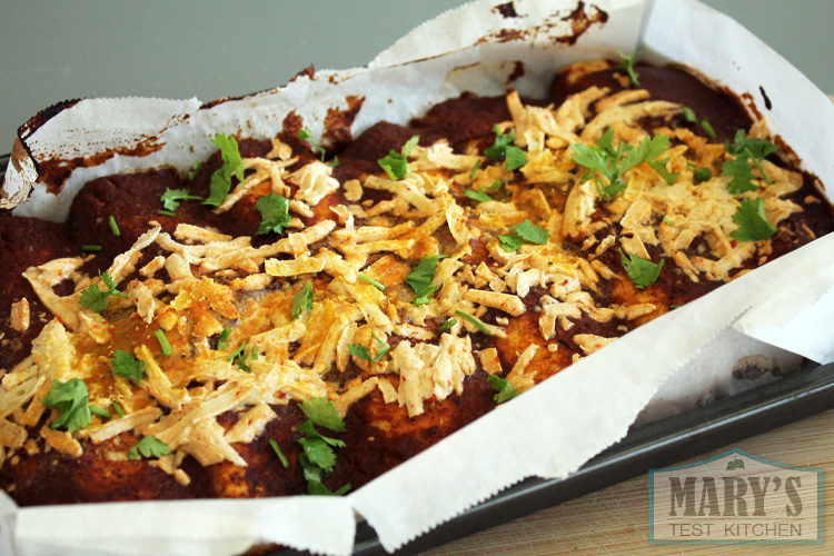 baked-vegan-rice-bean-enchilada-cilantro-topping