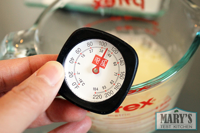 cooking thermometer reads 105 degrees farenheit