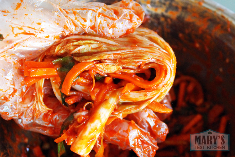 assembling kimchi