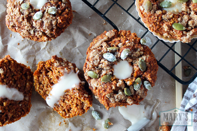 inside Tim Horton's style vegan pumpkin spice muffins