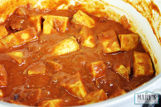 extra firm tofu in butter chicken sauce