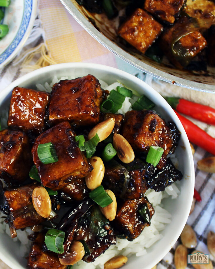 vegan kung pao tofu recipe image