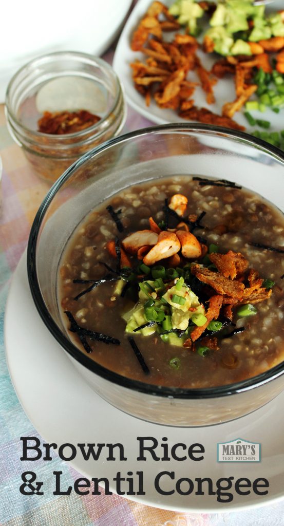 brown rice and lentil congee