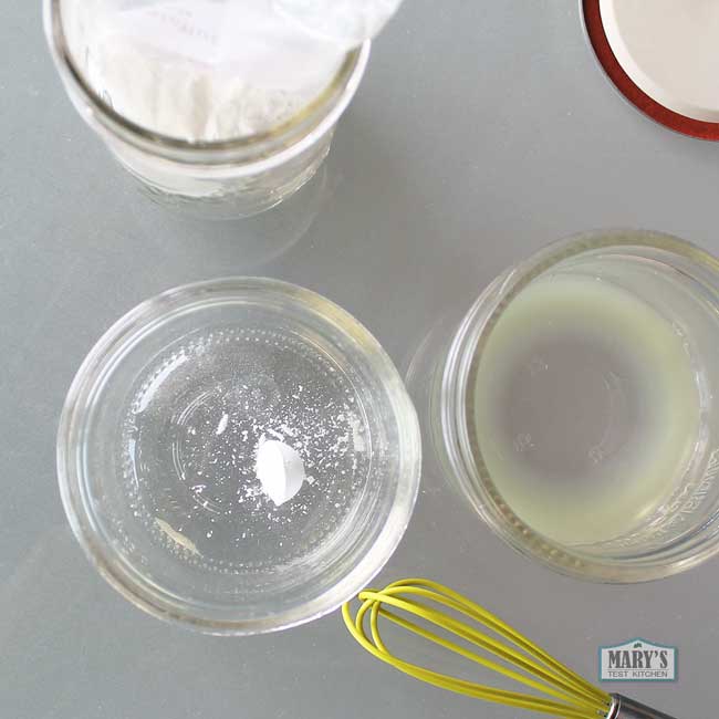 a little gypsum and lemon juice in jars