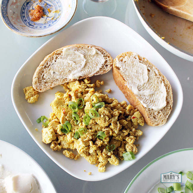 yellow silken tofu scramble