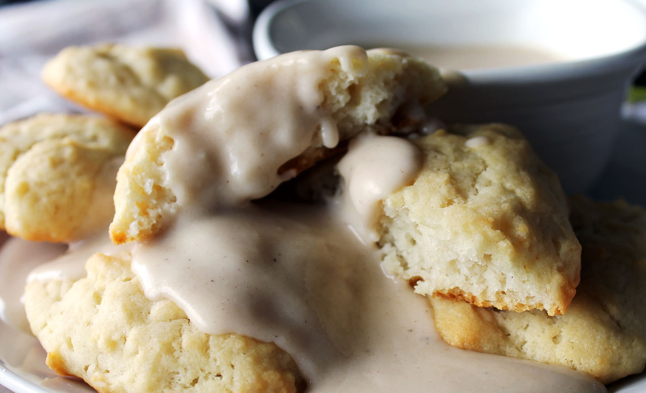 Easy Vegan Drop Biscuits and Gravy Mary's Test Kitchen