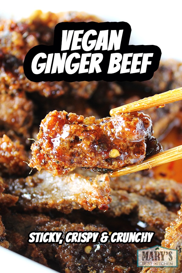 bite of vegan ginger beef