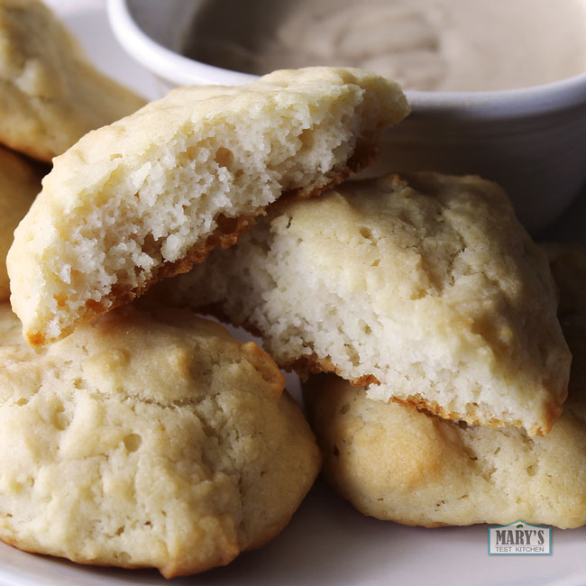 stack of vegan drop biscuits