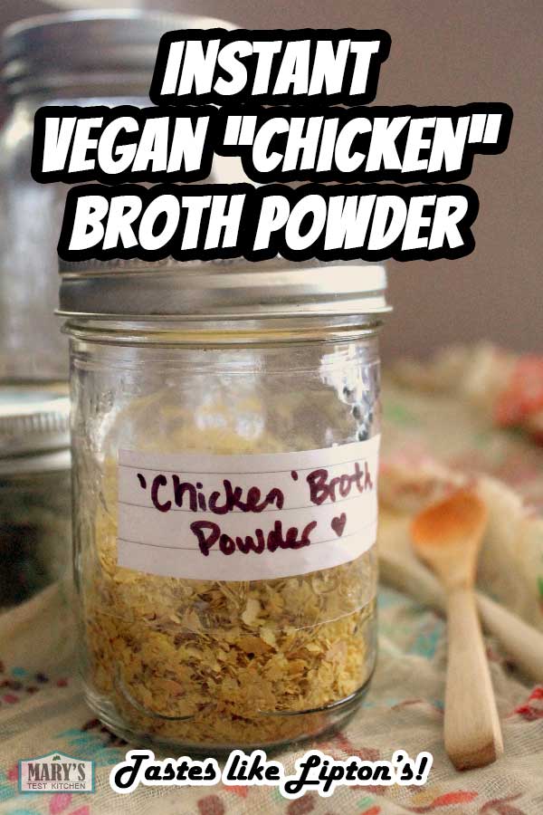 vegan instant chicken broth powder in mason jar