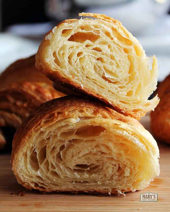 cut open vegan croissant