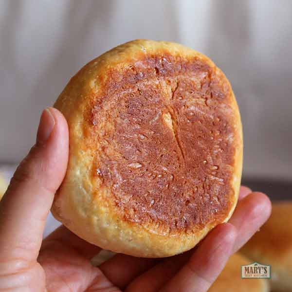 brown bottom of an easy vegan milk bread bun