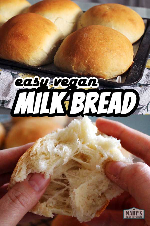 Pinterest-friendly image of easy vegan milk buns