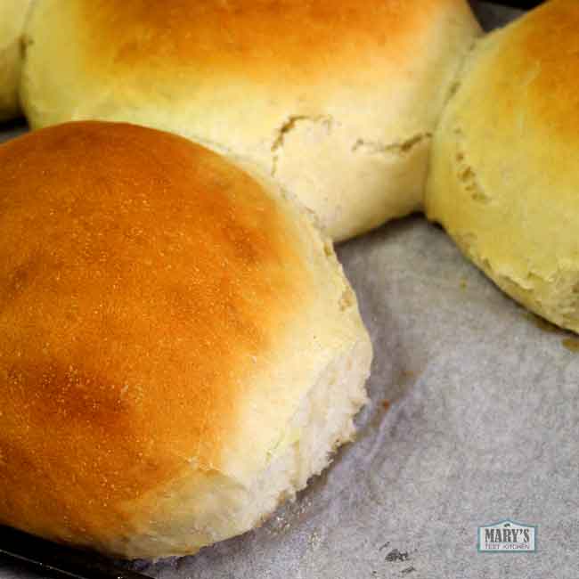 side of some giant vegan milk bread buns