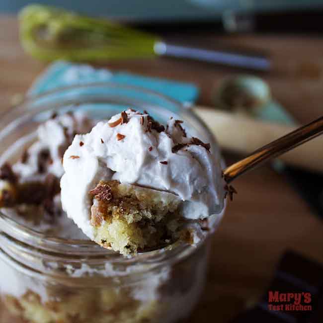 spoonful of vegan tiramisu mug cake