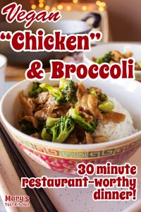Vegan Chicken and Broccoli on Rice for Pinterest