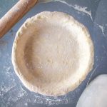 uncooked bottom crust of simple vegan pie dough