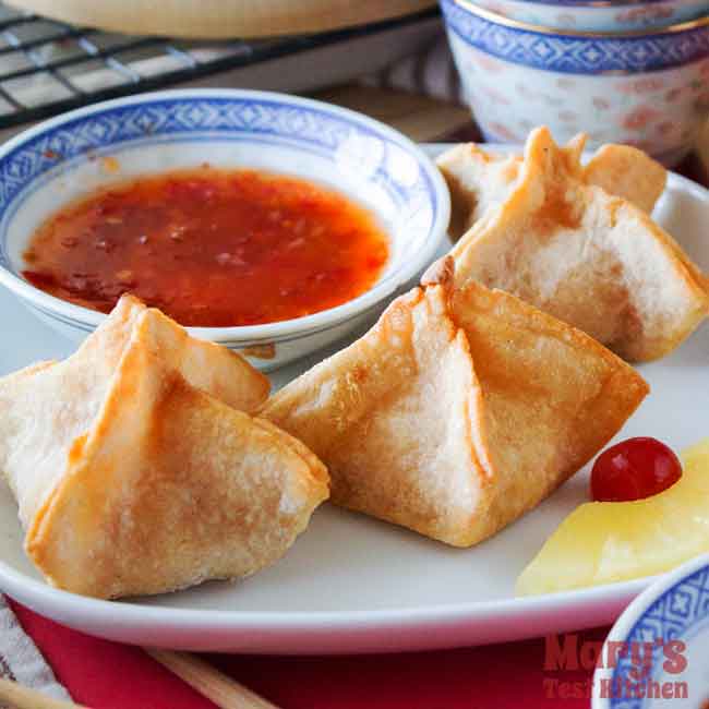 Vegan Crab Rangoon close up