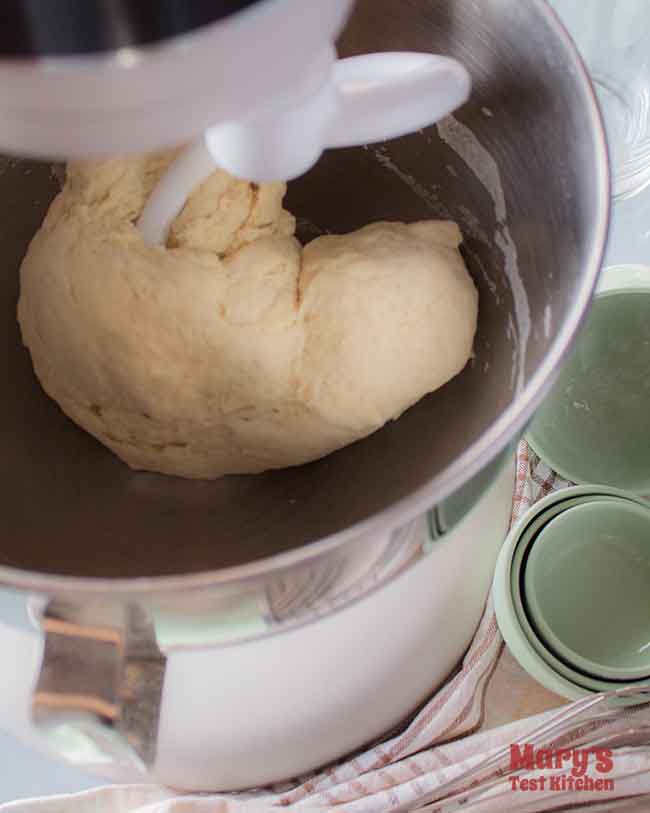 Banh mi dough in stand mixer