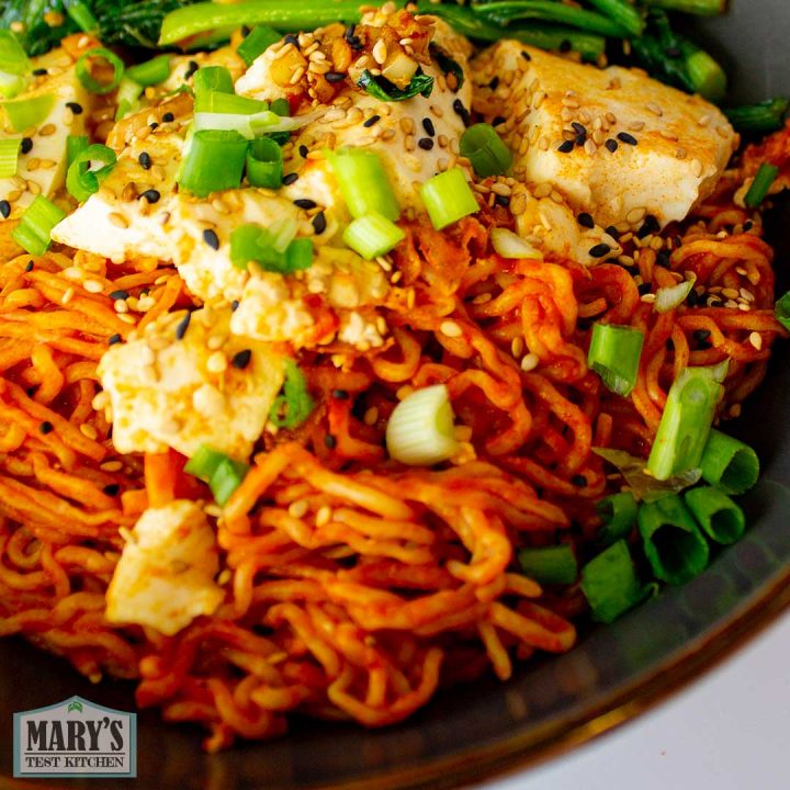 Vegan Keto Samyang Buldak Ramen Copycat Noodles For One – Mary's Test  Kitchen