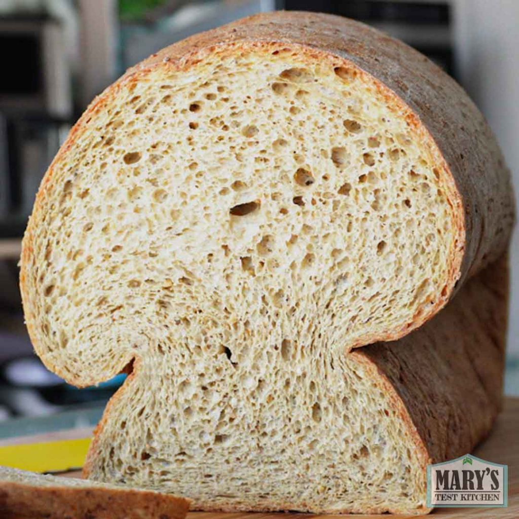 inside of vegan keto sandwich bread loaf