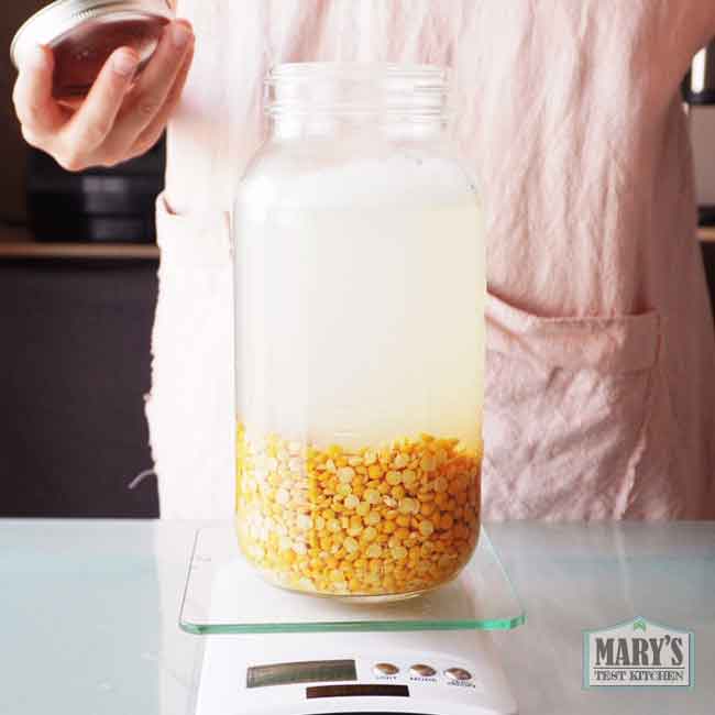 soaking yellow split peas for tofu