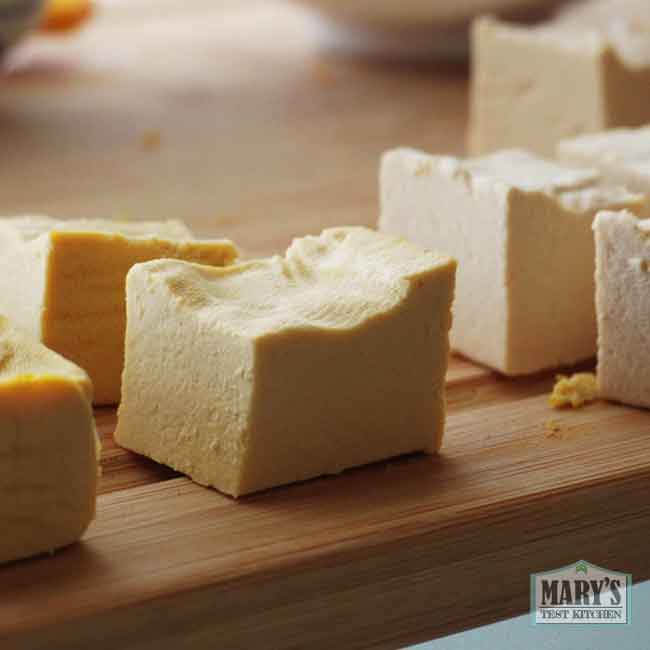 cubes of yellow split pea tofu
