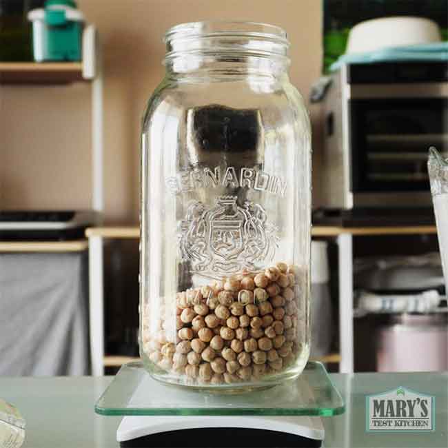 dried chickpeas in jar