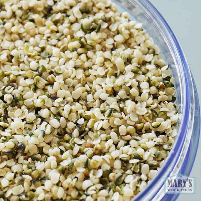 close up of hemp hearts