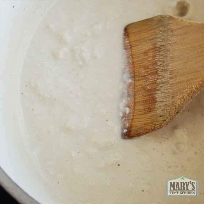 semi-curdled hemp milk cooking