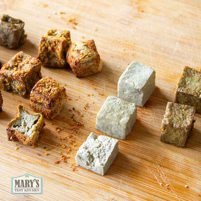 cubes of boiled black soybean tofu