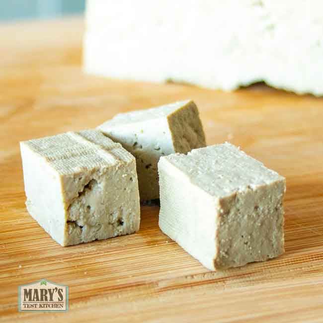 cubes of black soybean tofu