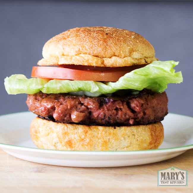 vegan burger using chickpea fiber bun
