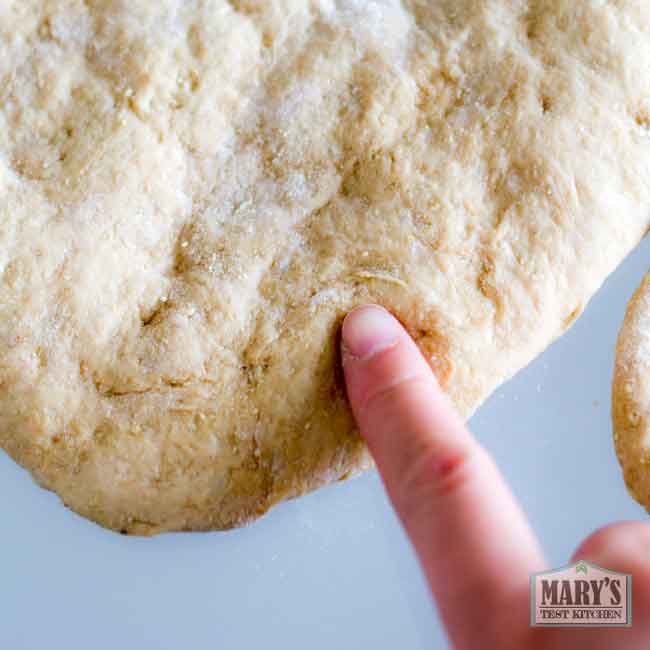 puffy pieces of risen naan dough