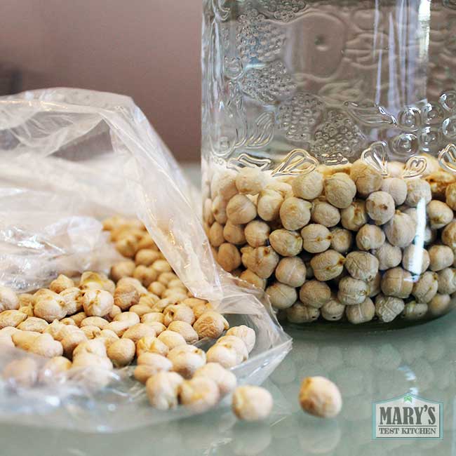 raw dry chickpeas and soaking chickpeas for aquafaba