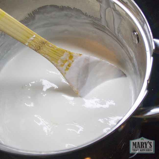 cooking raw peanut milk to pastuerize