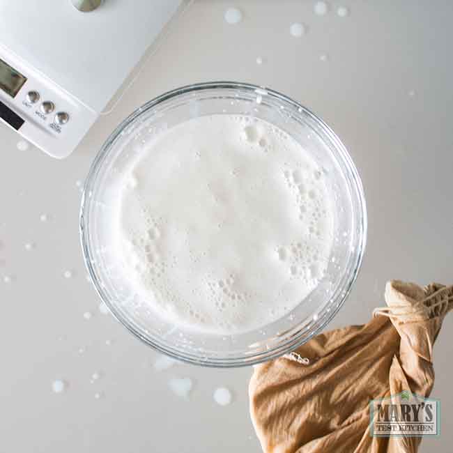 freshly strained raw peanut milk