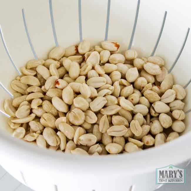 raw peanuts that have been soaked and drained