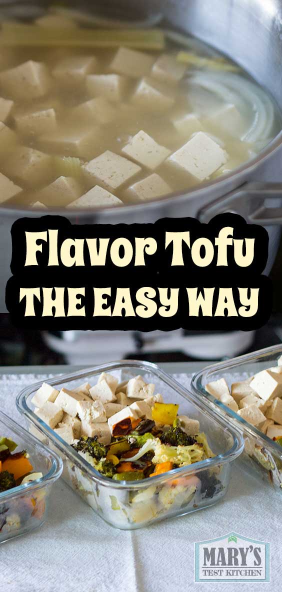 Pinterest ready image for simmered tofu for flavor