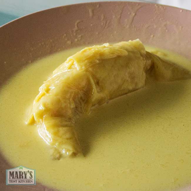 Uncooked rice paper rolled up to be croissant